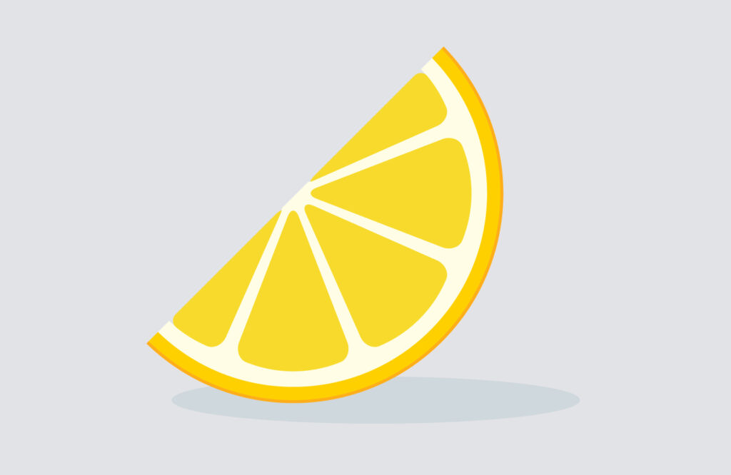 A simple illustration of a lemon that has clean edges and feels like an AI product.
