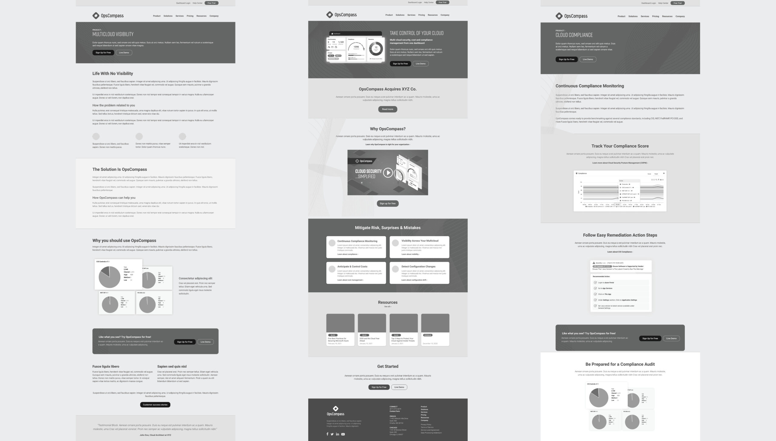 OpsCompass Wireframes