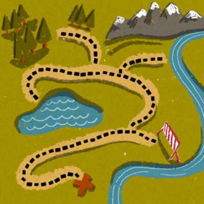 hiking map illustration